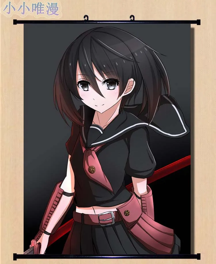 Японское аниме Akame ga KILL! Сексуальная девушка Kurome & домашний Декор стены прокрутки