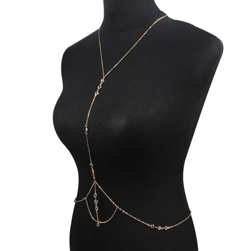 Женская цепочка на талию золотая стразы в стиле бохо|chain necklace|necklaces for womennecklace gold |