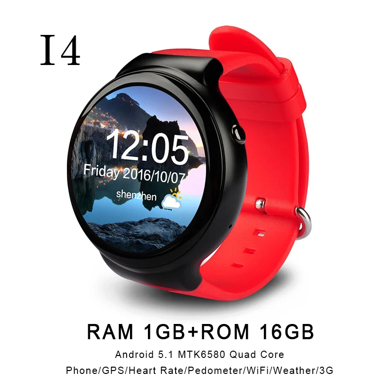 2017New I4 Smart Watch RAM 1GB+ROM16GB PK LES1 VS115 Smartwatch MTK6580 Quad Core 3G Phone BT WiFi GPS For IOS&ampAndroid | Электроника