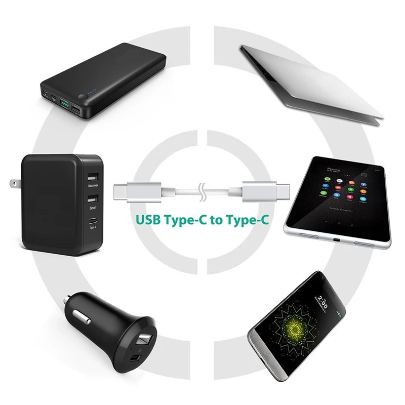 Кабель адаптер USB Type C на длиной 2 м кабель для зарядки и синхронизации нового MacBook