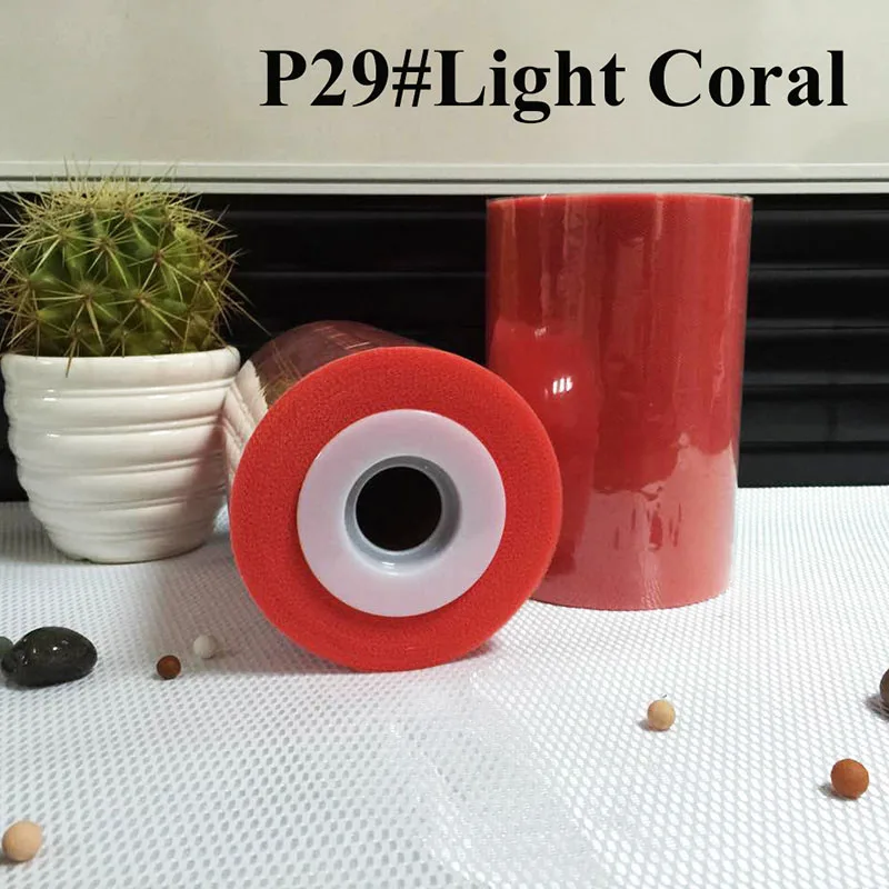 30 цветов полиэстер тюль ролл 100 ярдов для платье-пачка - Цвет: light coral