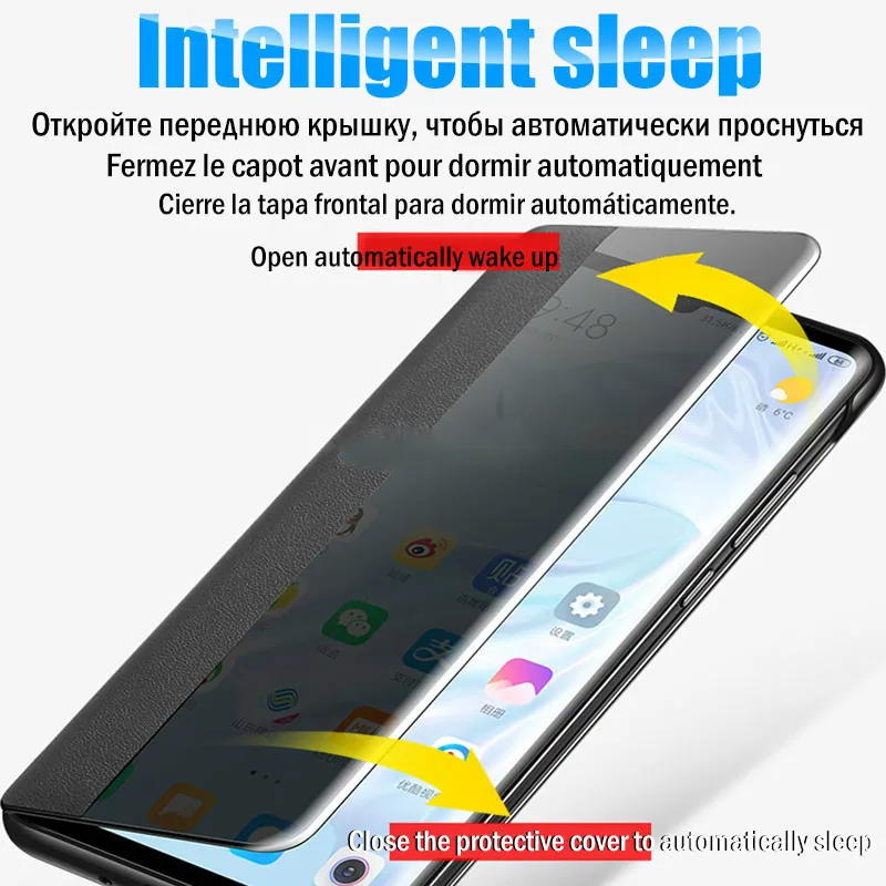 Умный зеркальный флип Cas Прозрачный чехол для телефона huawei mate Lite кожаный защитный