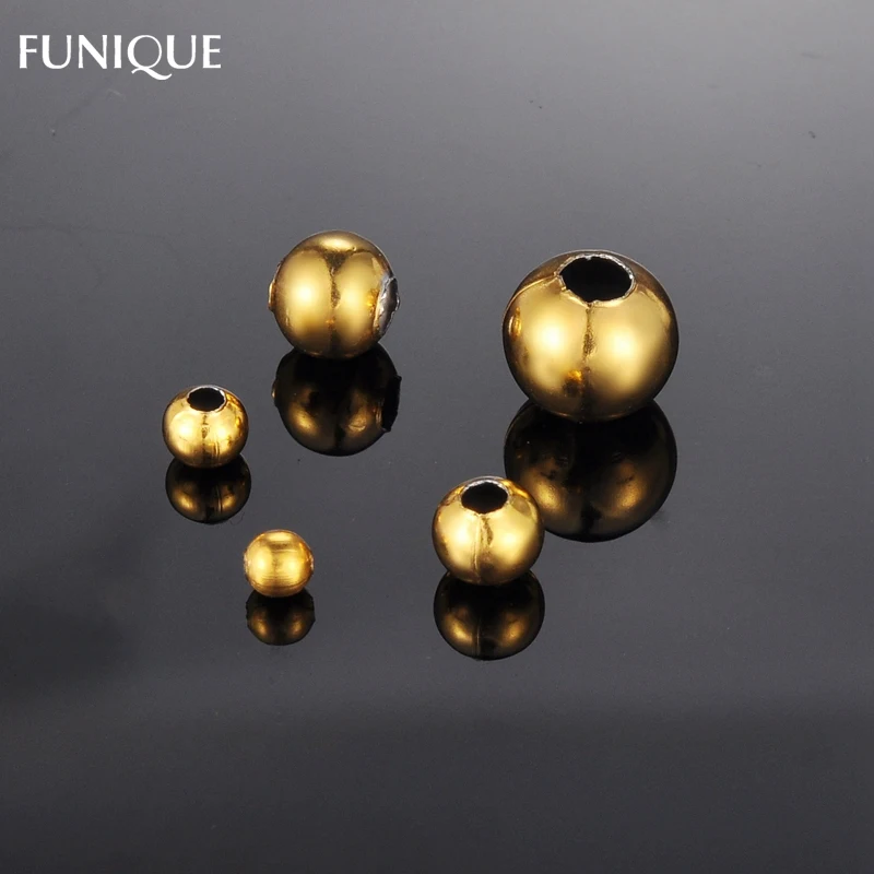 FUNIQUE модные очаровательные бусины 30 шт из нержавеющей стали Гладкие для поделок и