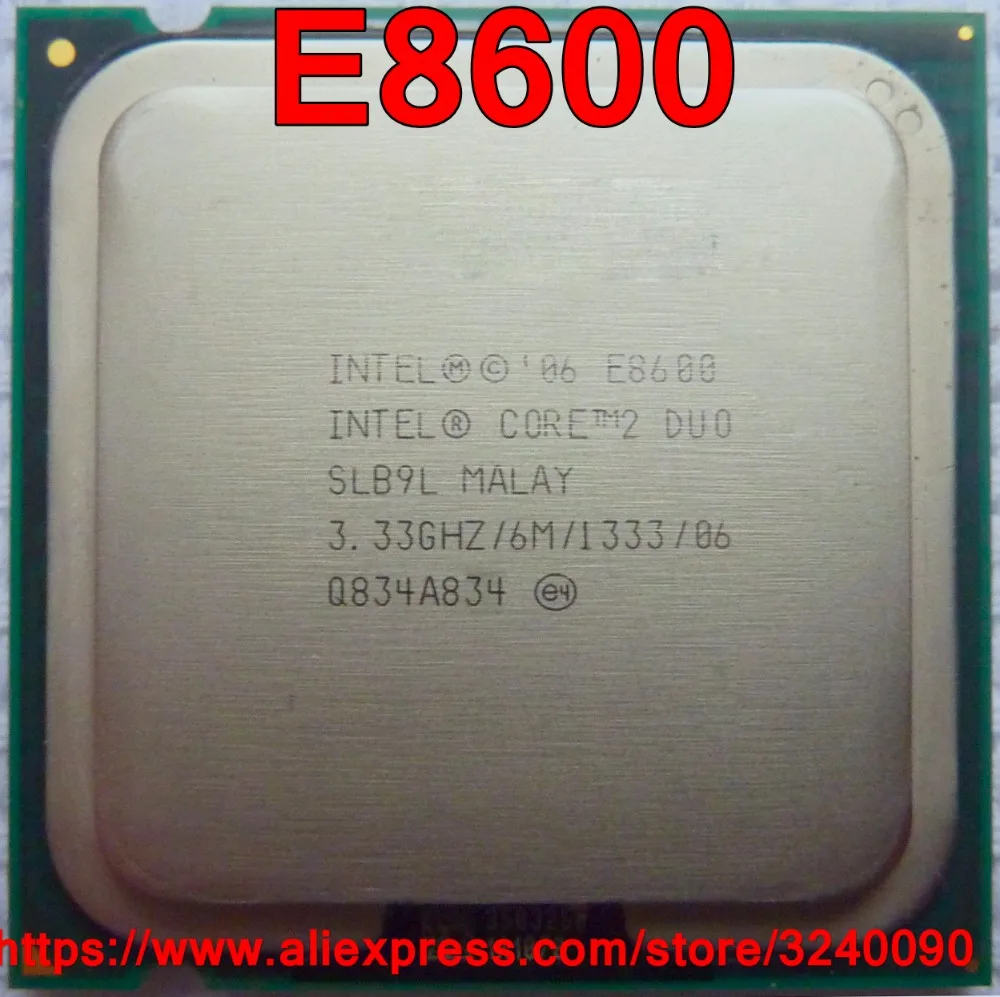 Оригинальный процессор Intel CPU CORE 2 DUO E8600 3 33 ГГц/6 МБ/1333 МГц двухъядерный разъем 775
