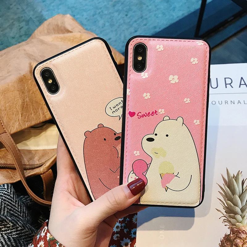 HOKEJ милый маленький животный узор чехол для телефона iphone 6 6S 7 8 plus X XS XR XsMax