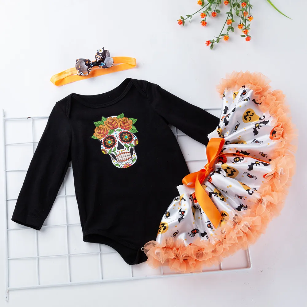 Newborn Infant Baby Girls Halloween Romper+Tutu Skirt Jumpsuit Outfits girls clothes dress 0430 | Детская одежда и обувь