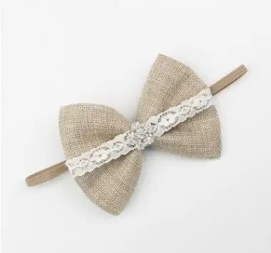 2017 аксессуары для волос новорожденных повязка на голову с бантом из льна