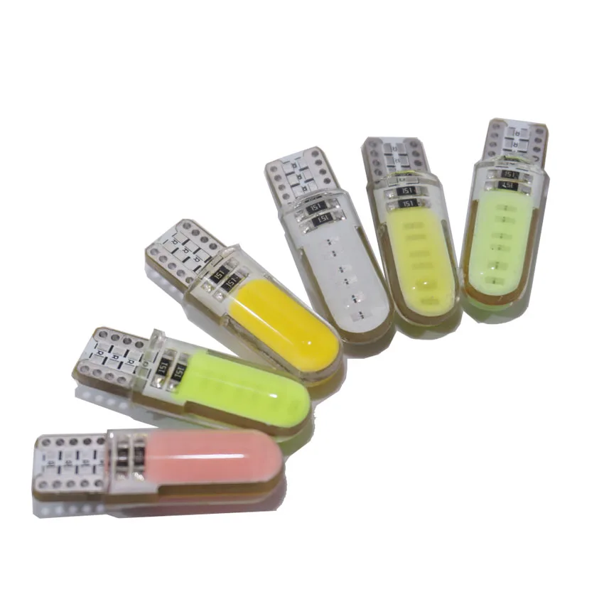 2 шт T10 W5W 194 147 501 COB 12 Светодиодный силиконовый водонепроницаемый клиновидный светодиодный габаритный автомобильный фонарь для чтения, купольная лампа, автомобильная парковочная лампа, DC 12V