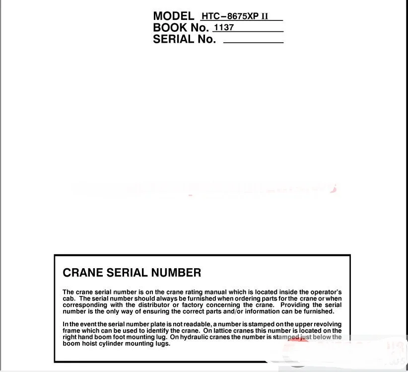 

Linkbelt All Set Operating, Service and Maintenance Manual