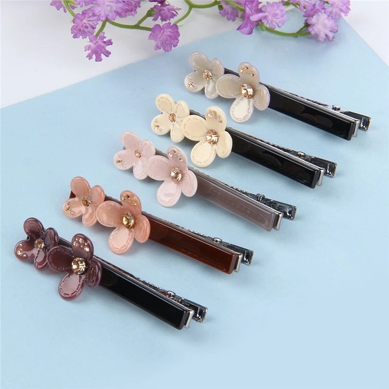 Cellulose Acetate Hairpins Rhinestone Flower Barrette Hair Clips Jewelry For Women Girls Accessories Tiara (BG850055) | Украшения и