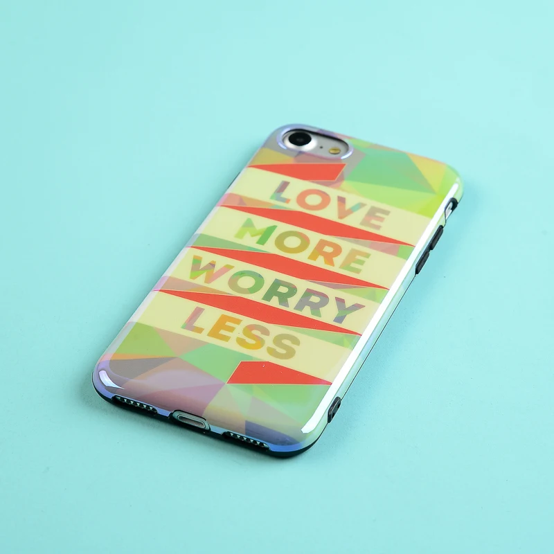 Cuptakes Luxury Glossy IMD Soft Silicone Case for Apple iPhone 7 8 6 6S X Plus 10 Cover Cute Quotes Love More gradual change |