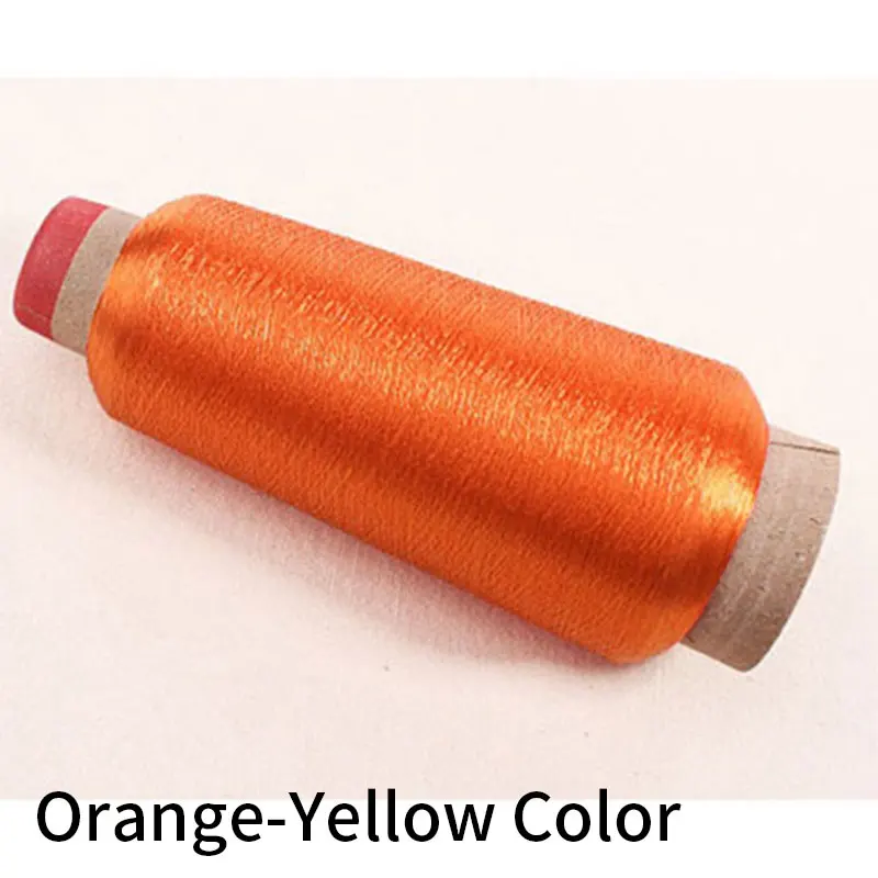 Orange-Yellow Color Нитки золотой металлик Серебряный шелк компьютерная вышивка Diy Вышивка крестиком линия для шитья Золотая тонкая проволока - Цвет: Orange-Yellow Color