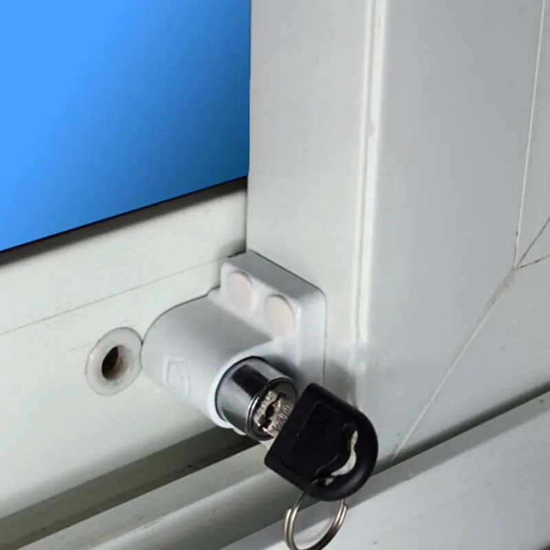 

On Stock 4Sets Pastic Steel Sliding Door Locks Aluminum Alloy Push Pull Window Lock Children Safety Protection Limit Lock