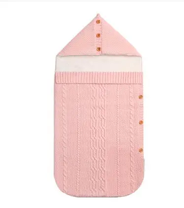82W417 Pink Детские спальные мешки, зимние теплые флисовые пеленальные одеяла для младенцев 0-6 м, белье для коляски, детский спальный мешок - Цвет: 82W417 Pink