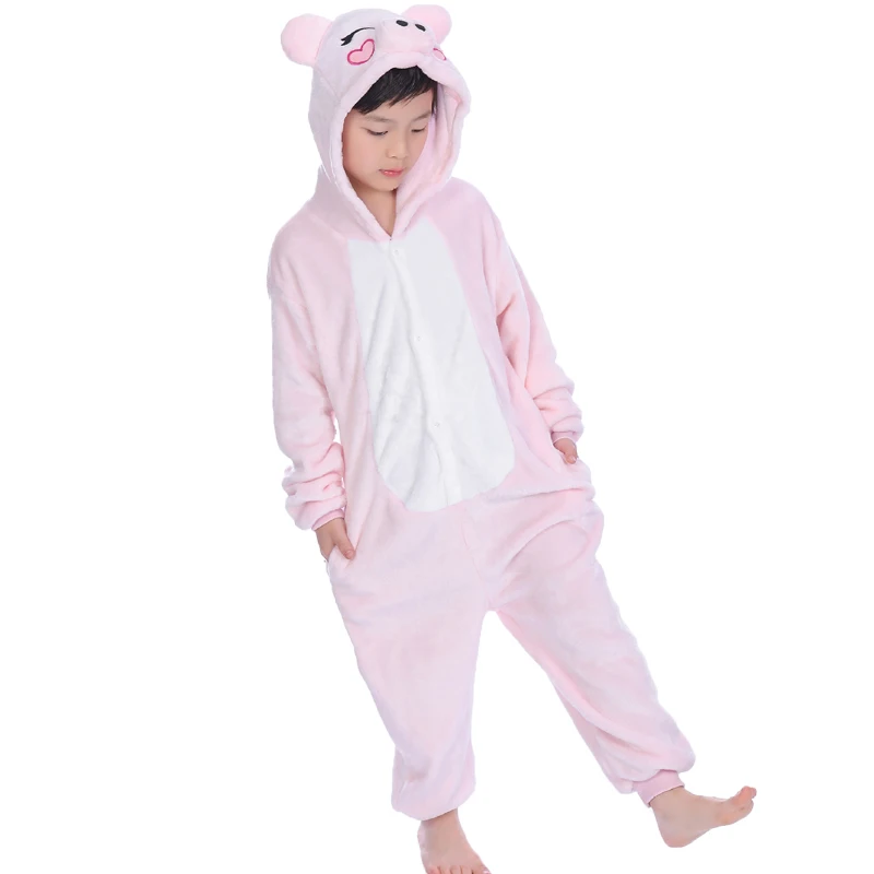 Для маленьких мальчиков девушка единорог пижамы Panda Pikachus Тоторо Свинья Kigurumi