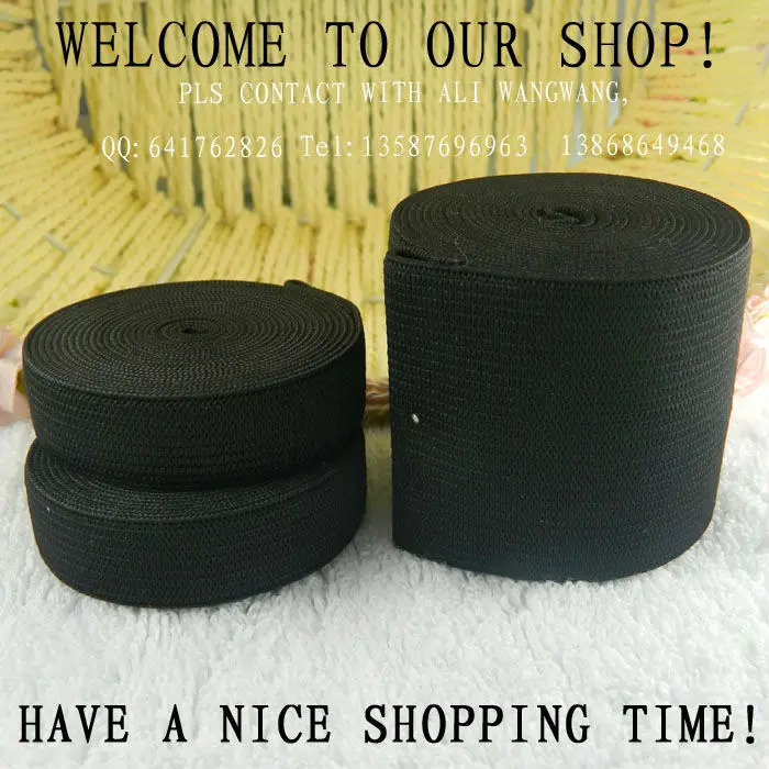 

Free shipping The thickening 80mm black Knitting Elastic Tape /Elastic Stretch Webbing ,10 yards/Roll, for wholesale and retail