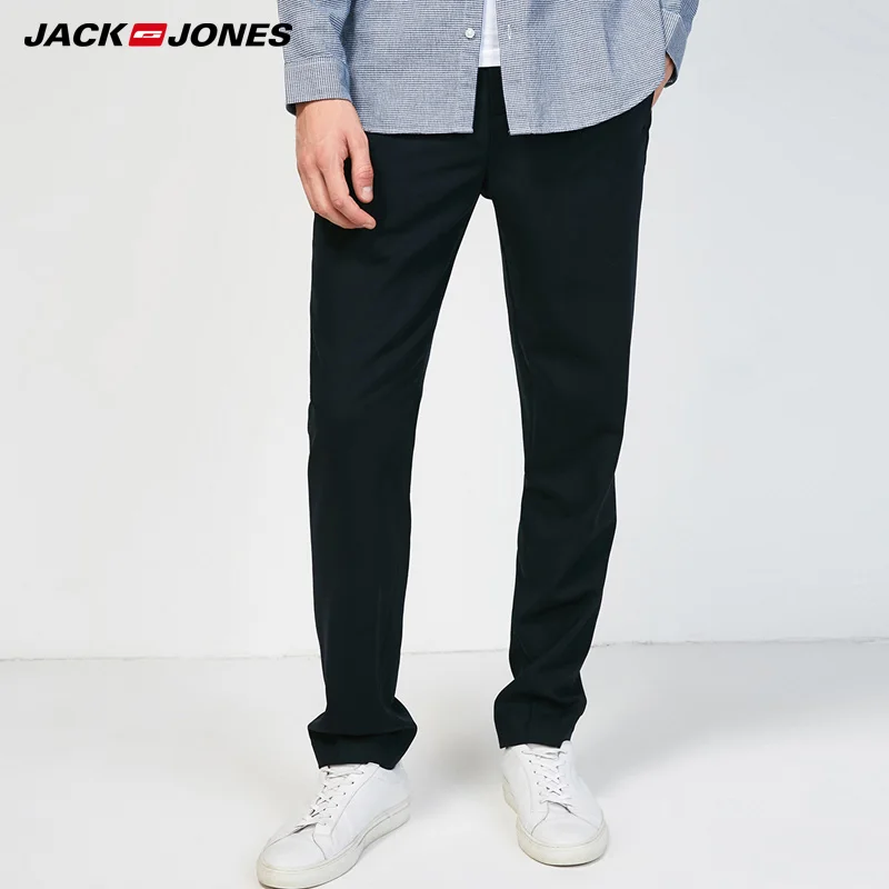 Мужские повседневные длинные черные брюки Jack Jones модные 217314550 2019 | Мужская одежда