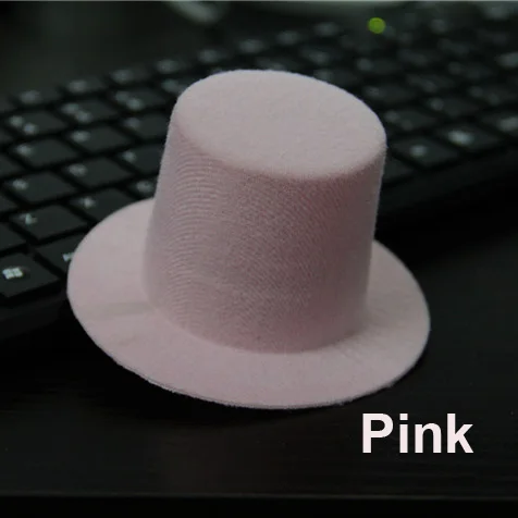 pink 12 шт./лот, простая мини-шляпа, вечерние мини-шляпы для девочек, аксессуары для волос 9 см - Цвет: pink