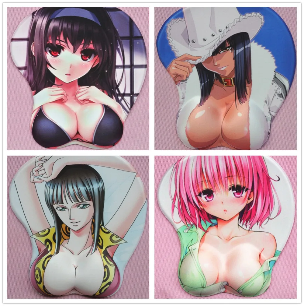 2019 new version Japanese anime 3d mouse pad wristbands Cartoon Creative sexy mouse pad Chest mouse pad Free Shipping