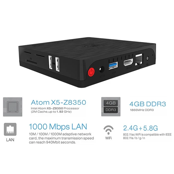 Beelink Bt3 Pro Ii Мини ПК Intel Atom X5-Z8350 2 4/5 8 ГГц двухдиапазонный Wifi Bluetooth 4 0 Ethernet 1000 Мбит/с Гб