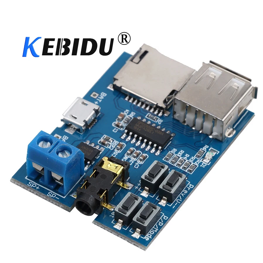 Kebidu TF карта U диск MP3 Плата декодера с форматом модуль внешний аудиоплеер высокая