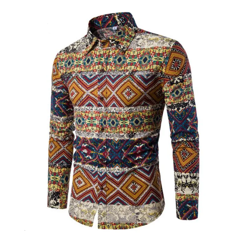 2018 Элитный бренд Модные Гавайский хлопковые рубашки Повседневное Chemise Homme