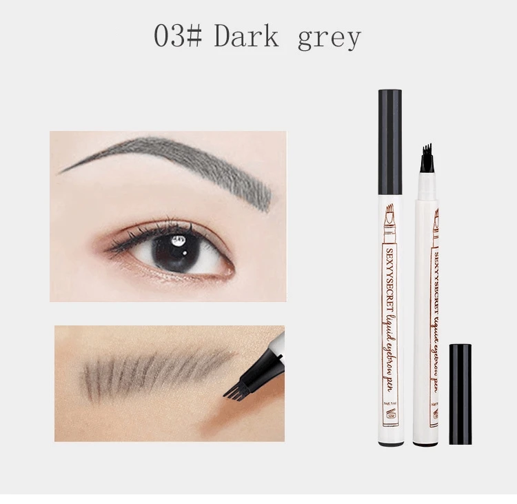 Eyebrow Pencil-03 4 цвета, жидкий карандаш для бровей, водостойкий, микроблейдинг, коричневая ручка для татуировки, вилка, наконечник, увеличитель краски, оттенок, ручка - Цвет: Eyebrow Pencil-03
