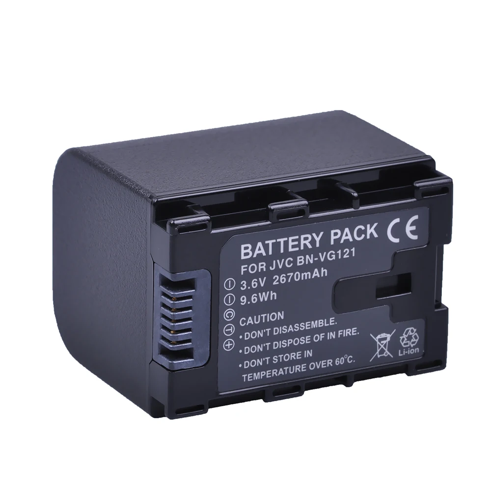 Батарея Batmax 3pc 2670mAh BN-VG121 VG121 + настенное зарядное устройство для JVC | Электроника