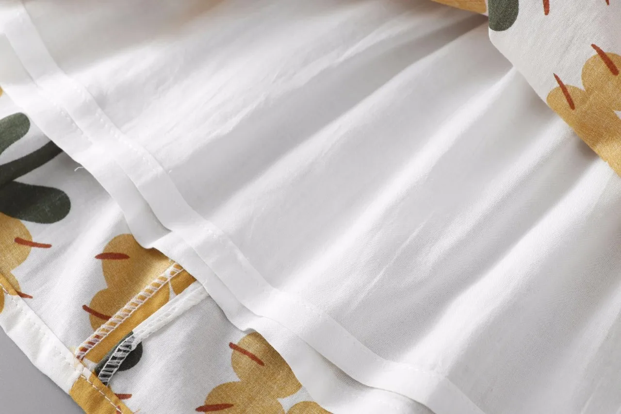 2019 Summer New Children's Pineapple Printing Dress Flutter Sleeve Wholesale Girls Dresses with Sashes | Детская одежда и