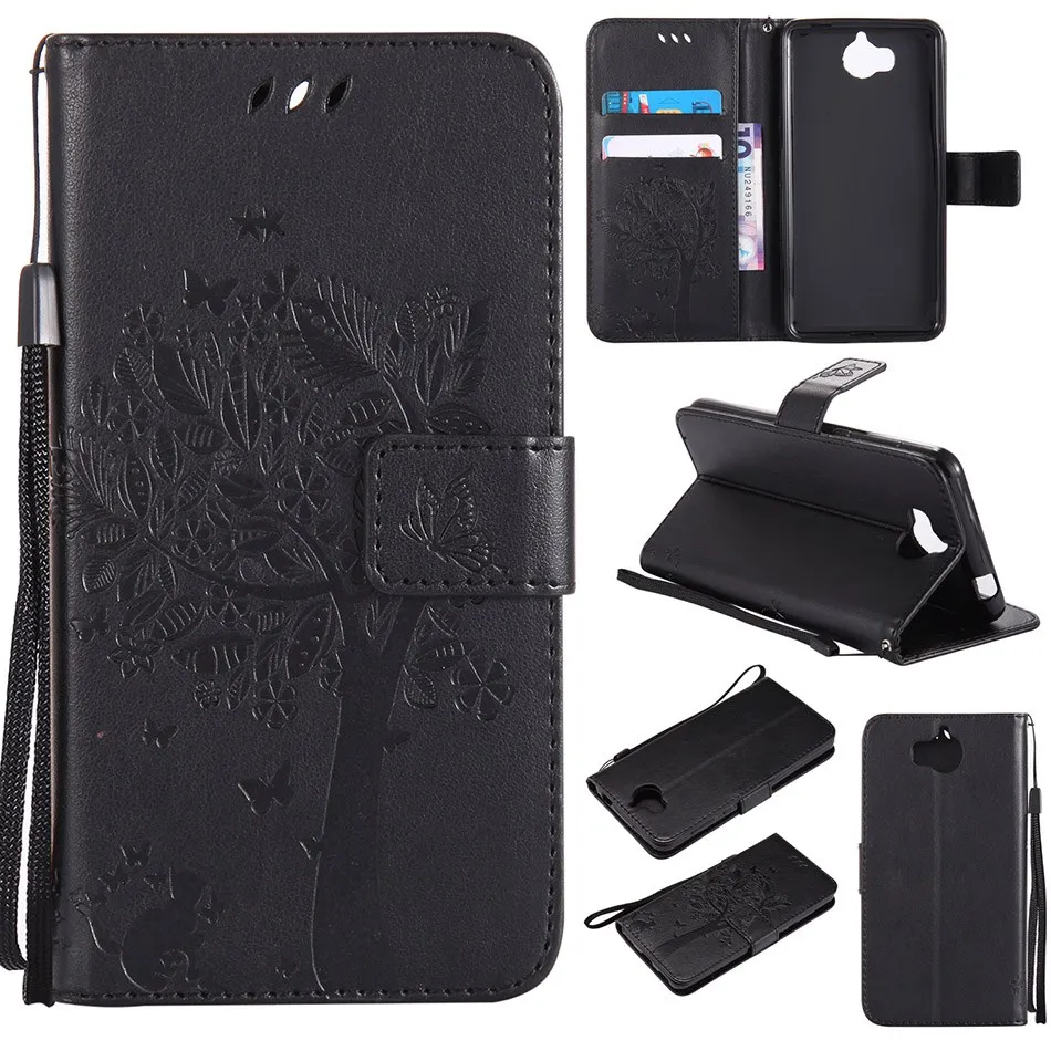 Black Coque кармашек для карточек кожаный чехол СПС huawei Honor 8C 8X9 10 V10 Коврики 20X20 Pro P9 Lite Nova 3 3i Y9 Y6 Y5 игровой комплекс для кошек P06Z - Цвет: Black