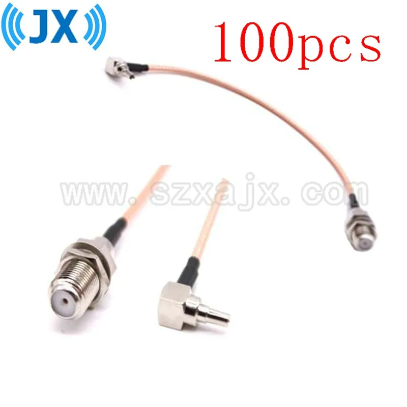 Оптовая продажа 100 шт. RF разъем F до CRC9 кабель Женский правый угол RG316 Pigtail 15 см