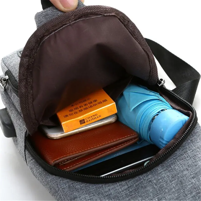 Новое поступление мужской сумки на плечо нагрудная сумка зарядка через USB
