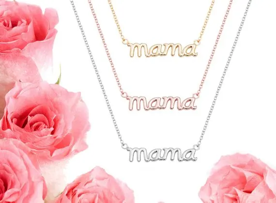 

Small English Letter Word Mama Mom Chain Necklace Alphabet Charm Jewelry for Mother's Day Gift
