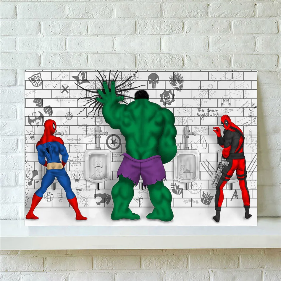 01 Marvel's ванная комната DC Vs Marvel 1 панель настенная живопись маслом плакат напечатанная Картина на холсте картины для гостиной домашний декор 2 - Цвет: 01