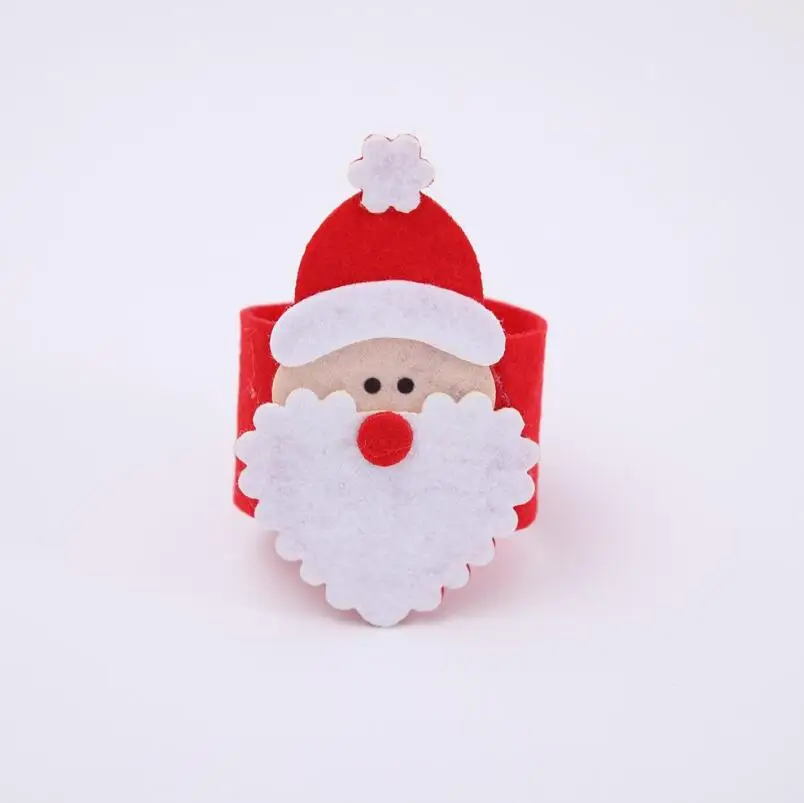 

New Non-woven Fabrics Christmas Napkin Rings Santa Claus Napkin Buckle For Hotel Home Table Decoration LX2801