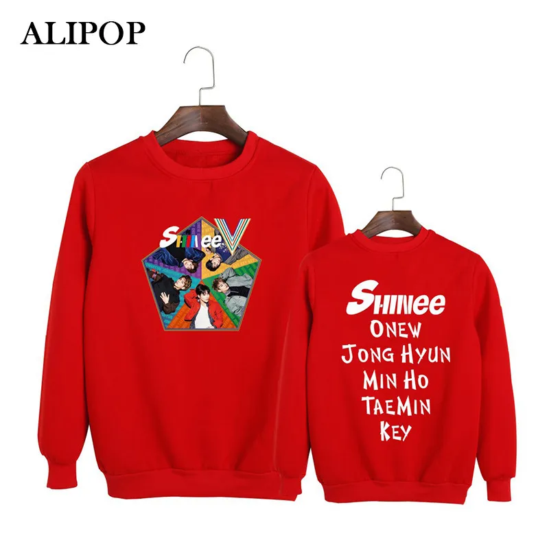 Kpop Korean Fashion SHINee 5TH Album FIVE ONEW KEY MINHO TAEMIN Cotton Hoodies Clothes Pullovers Sweatshirts PT357 | Женская одежда