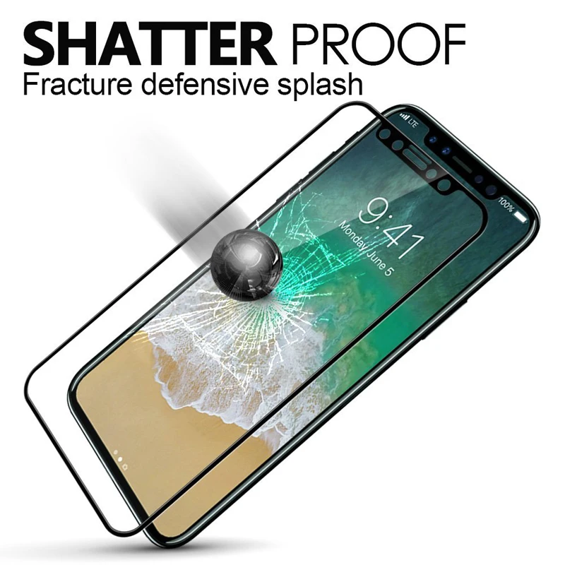 3D изогнутый край 4D холодная резьба полное покрытие закаленное стекло для iPhone X 10