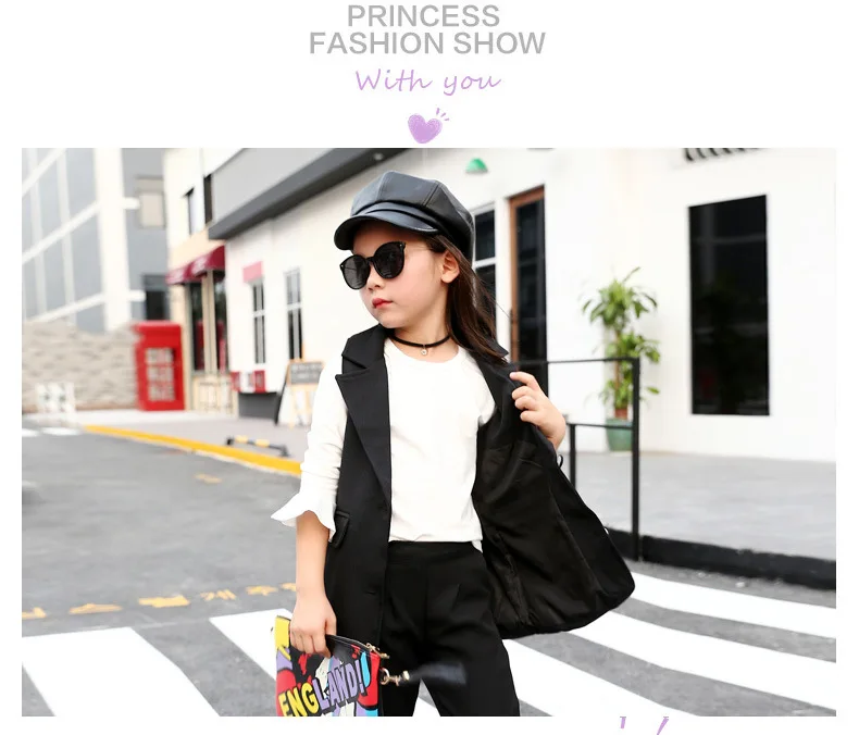 Комплекты одежды для девочек 2017 г. жилет в западном стиле + штаны комплект из двух