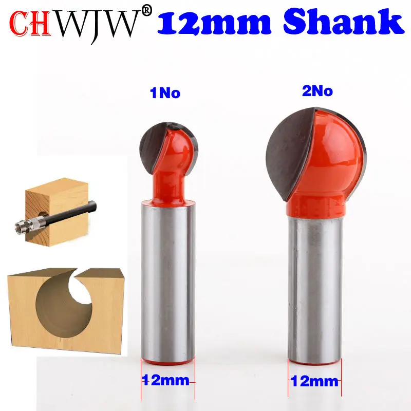 

1pc 12mm Shank Round Carving Bit Plunging Ball End Router Bit Woodworking cutter Tenon Cutter for Woodworking