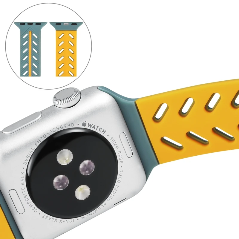 Спортивный мягкий силиконовый ремешок для Apple Watch Series4 3 2 1 42 мм 38 стильный замена