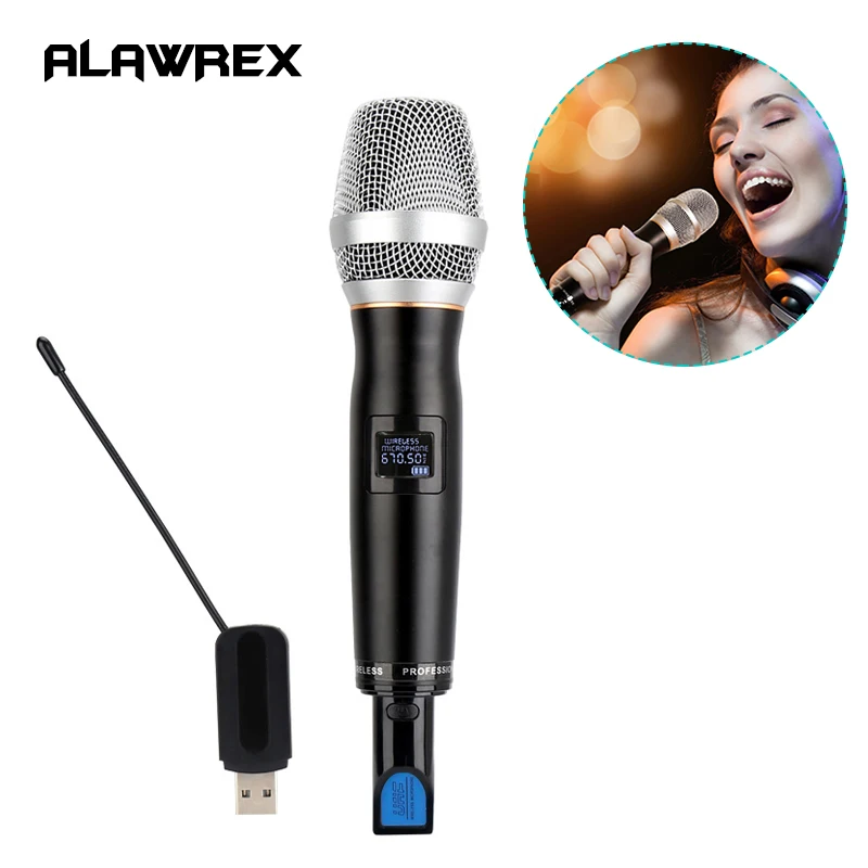 Беспроводной Ручной вокальный микрофон Alawrex AX 70 Pro UHF аудиокабель с USB зарядкой