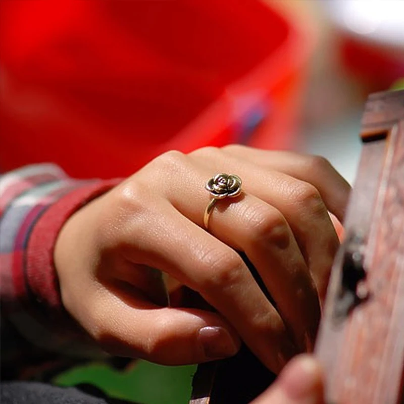 Женское кольцо в виде розы с изменяемым размером|rose ring|delicate ringring ring |