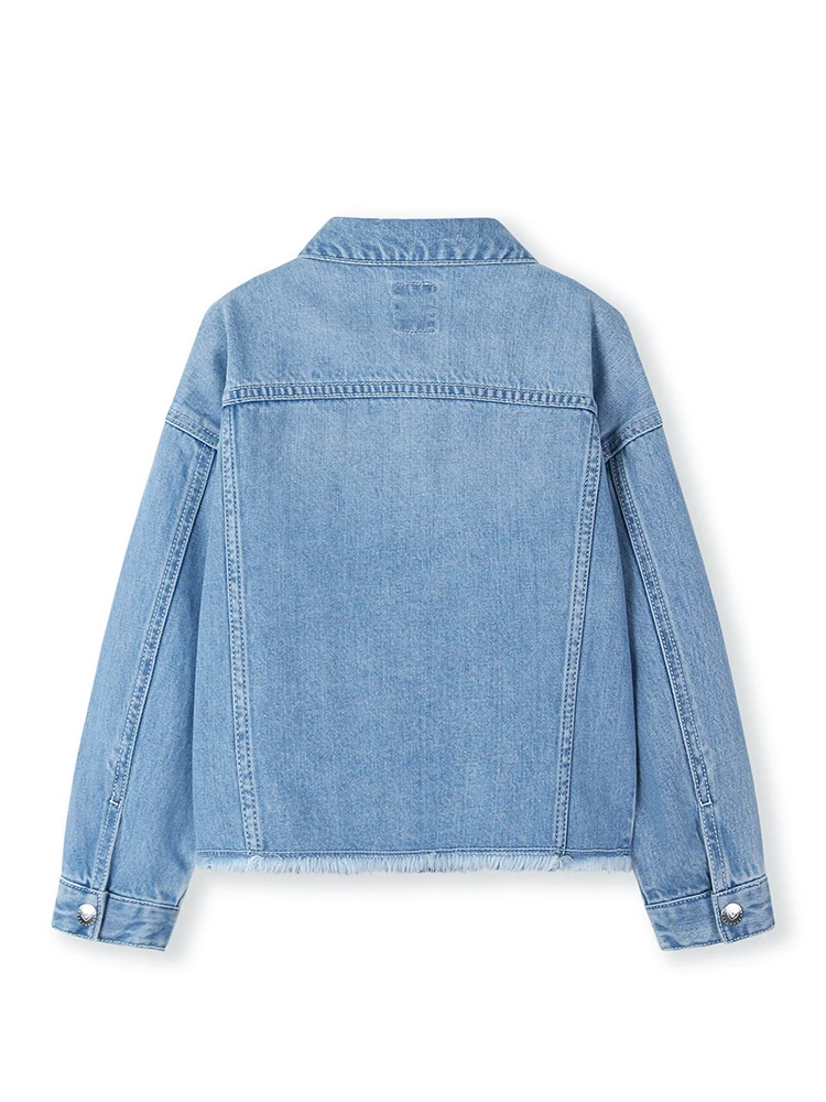 Balabala Kids Girls Contrasting Denim Jacket with Destruction Jean Children Toddler Girl Spring Autumn Clothes | Детская одежда и