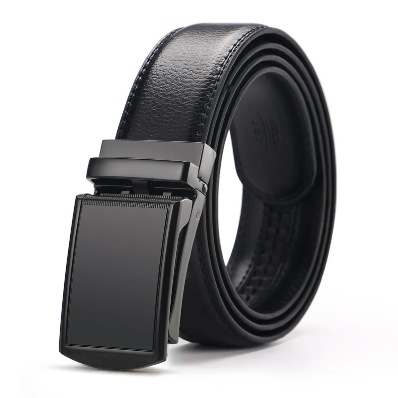 Black Black 1 CETIRI мужской ремень с храповым механизмом, ремень из натуральной кожи для мужчин, ремень для джинсов, автоматическая раздвижная пряжка, черные коричневые ремни cin - Цвет: Black Black 1