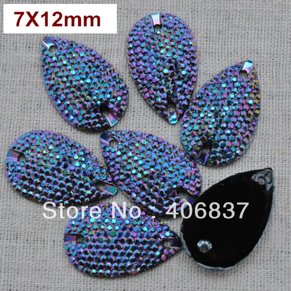 

Бесплатная доставка, 100 шт./лот, 7*12 мм Bling-star фиолетово-голубая смола, КАПЛЕВИДНАЯ плоская обратная сторона для шитья камней