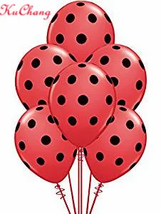30 шт. шары Божья коровка черные красные воздушные шары globos Божья коровка вечерние воздушные шары на день рождения свадебные волны Точка Baby Shower Декор