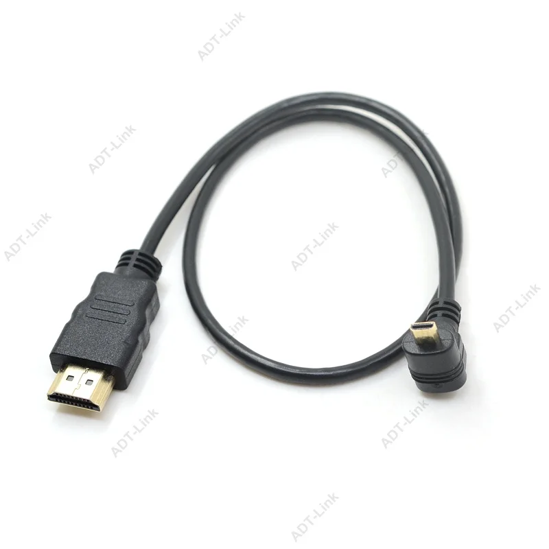 Micro HDMI кабель вверх и вниз влево вправо Угловой 90 градусов к 50 см для цифровой