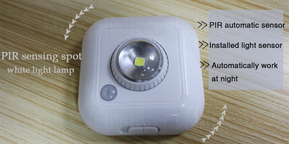 New arrival 1Pcs Powerful Mini PIR sensing spot white light lamp LED Night Light Induction Lamp for Cabinet Bedside Hallway | Освещение