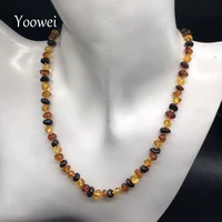 yoowei new natural amber necklace for gift adult 100 real irregular amber beads original trendy women amber jewelry wholesale