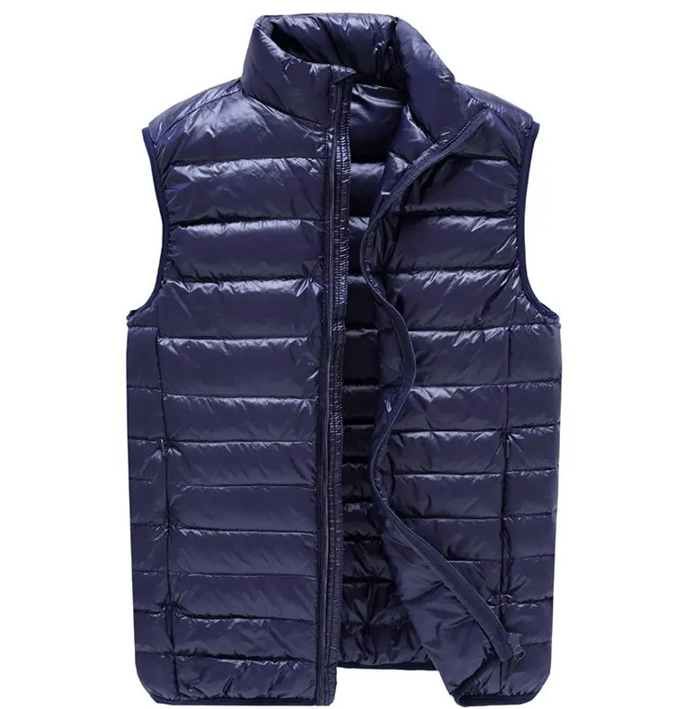 navy Бренд NewBang, 6xl, 7xl, плюс жилет, ультра-светильник, пуховый жилет, мужской, портативный, без рукавов, светильник, вес, теплая куртка, белый утиный пух, жилет s - Цвет: navy